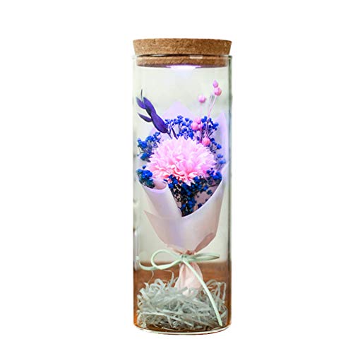 Amosfun Weihnachten konservierte Sonnenblume seifen Gartennelke Flasche leuchtende ewige Blumen für Dekorations Geschenk von Amosfun