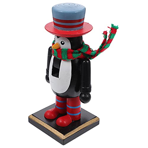 1stk Pinguin-weihnachtsschmuck Weihnachts-nussknacker-Puppe Süßigkeiten-nussknacker-Figuren Urlaubs-Pinguin-Puppe Weihnachten Desktop-nussknacker Lebkuchenstatue Fenster Regal von Amosfun