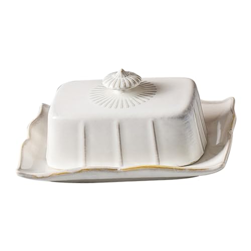 Amosfun Zarte Keramik-Butterdose mit Deckel für Küche und Restaurant, Frischhaltung, Dessert-Servierplatte, kompakter Porzellan-Lebensmittelhalter für Zuhause und Hotel Amosfun Zarte Keramik-Butterdose mit Deckel für Küche und Restaurant, Frischhaltung, Dessert-Servierplatte, kompakter Porzellan-Lebensmittelhalter für Zuhause und Hotel von Amosfun
