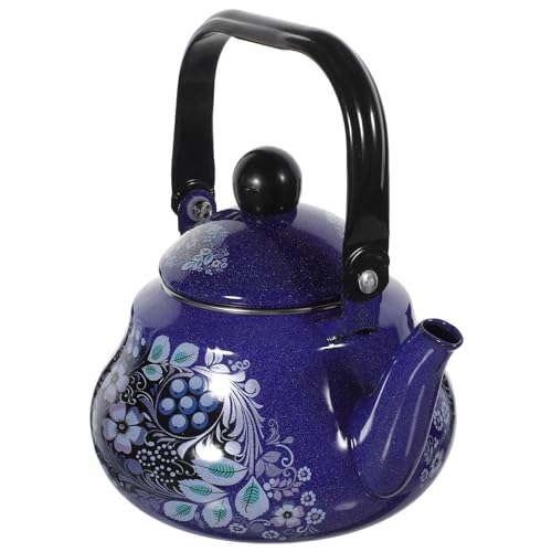 Amosfun Wasserkochet Emaille- Mit Floralem Emaillierter Teekessel Aus 1 5 l Wasser-teekessel Topf Für Den Herd Wasserkochtopf Mit Griff Für Das Heimrestaurant Wasserkocher von Amosfun