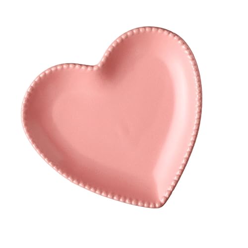 Keramikschale in Herzform Kleine Schälchen Zum Dippen Herzschale Aus Porzellan Gericht Rote Platten Couchtisch Tablett Weiße Portion Herz Aus Porzellan Rosa Wiederverwendbar Amosfun von Amosfun