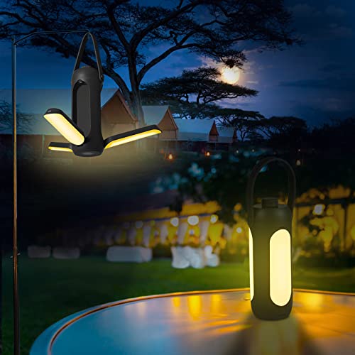Amouhom LED Campinglampe Tragbar, 10000mAh Wiederaufladbare LED Campingleuchten, 3 Lichtmodi und SOS-Signal Nachtlicht, Eingebaute Taschenlampe Ideal für Camping, Garage, Reisen von Amouhom