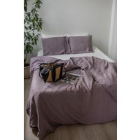 Lila Leinen Bettwäsche-Set. Dusty Lavender Bettwäsche-Set Queen Lila Leinen Bettwäsche-Set. Dusty Lavender Bettwäsche-Set Queen von AmourLinen