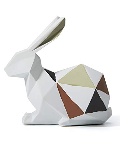 Amoy-Art Hase Skulpturen Figuren Modern Arts Dekor Tier Statue Wohnzimmer Kunst Polyresin Geometrisch Geschenk 15cm von HAUCOZE