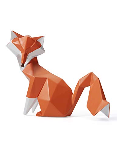 Amoy-Art Fuch Figuren Skulptur Fox Dekor Tier Statue Modern Arts Wohnzimmer Kunst Polyresin Geometrisch Geschenk 20cm von HAUCOZE