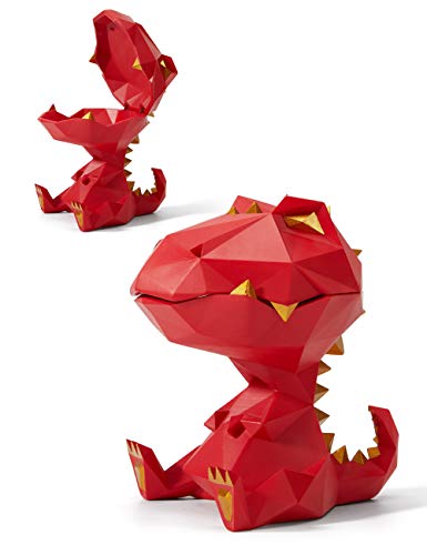 Amoy-Art Keksdose Vorratsdosen Dinosaurier Skulptur Arts Modern Figur Dekor Tier Statue Geschenk Polyresin Nussschale Platte Kunst Rot 18cm von HAUCOZE
