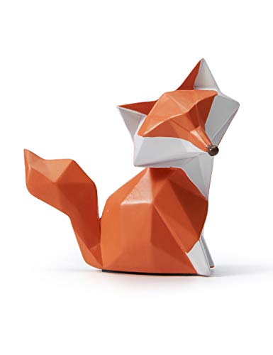 Amoy-Art Fuch Figuren Skulptur Fox Dekor Tier Statue Modern Arts Wohnzimmer Kunst Polyresin Geometrisch Geschenk Red 10cm von HAUCOZE
