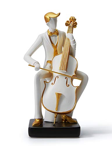 Amoy-Art Musik Figuren Geschenk Modern Skulptur Musiker Dekor Cello Statue Wohnzimmer Kunst Polyresin Arts 22cm von HAUCOZE