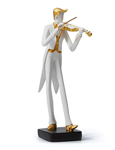 Amoy-Art Musik Figuren Geschenk Modern Skulptur Musiker Dekor Violin Statue Wohnzimmer Kunst Polyresin Arts 25cm von HAUCOZE