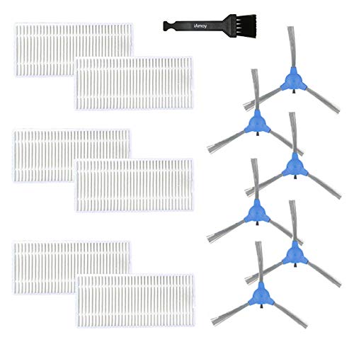 iAmoy Ersatzfilter und Seitenbürsten Zubehör Kompatibel mit Tesvor M1 X500 X500pro S6 Turbo iAmoy X18-1 Staubsauger Roboter von iAmoy