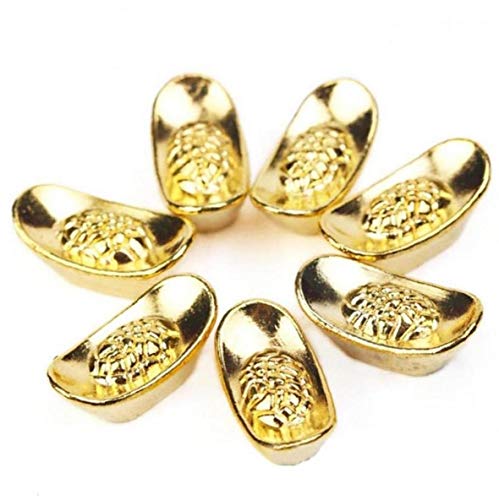 AMOYER 10Pcs / Set Chinesische Goldbarrens Ornament Glücks Yuanbao Dekor Mascot Metal Crafts Auspicious Glücklich Crafts von AMOYER