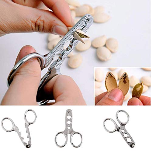 AMOYER Seed Zange Scissor Nuss Küchenhelfer Edelstahl Nussknacker Multi-Funktions-Nussbaum Kiefer Sheller-Öffner von AMOYER
