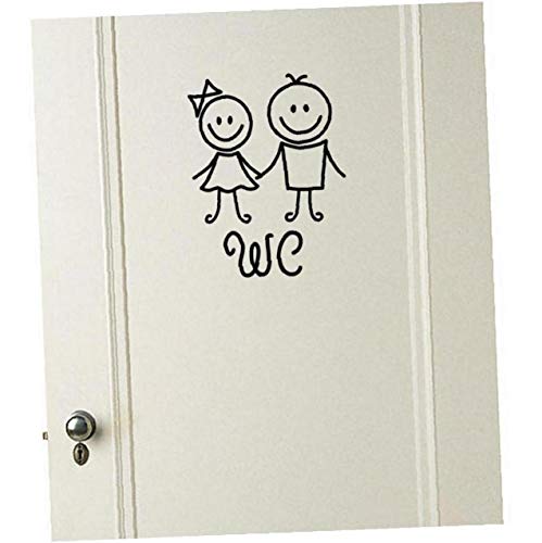 AMOYER Cartoon WC-Wand-Aufkleber für Badezimmer Dekoration Vinyl Startseite Abziehbilder wasserdichte Poster Tür Aufkleber Toiletten-Zeichen von AMOYER