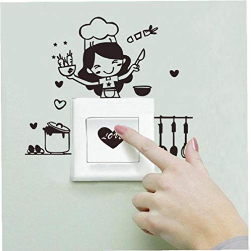 AMOYER Schalter Aufkleber-Dekor-Rahmen für Wand-Schalter Küche Lichtschalter Aufkleber Netter Koch Vinyl Wandtattoo Home Decor von AMOYER