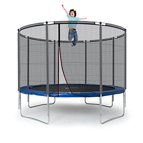 Ampel 24 Trampolin Outdoor Ø 305 cm, GS-Zertifikat, Komplettset mit Randabdeckung und Sicherheitsnetz, 8 gepolsterten Stangen, Belastbarkeit 150 kg von Ampel 24