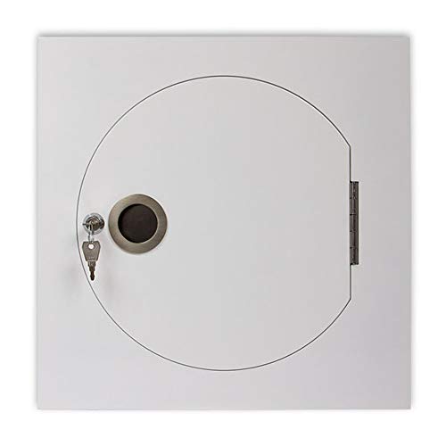 Wäscheabwurfschacht Einwurftür für Wäschesammler | Muschelgriff | rund-eckig Ø 300 mm | weiß pulverbeschichtet | abschließbar Wäscheabwurfschacht Einwurftür für Wäschesammler | Muschelgriff | rund-eckig Ø 300 mm | weiß pulverbeschichtet | abschließbar von Ampel 24