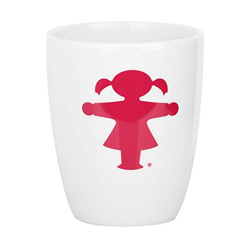 Ampelmann Wachmacher Tasse weiß mit Ampelfrau pink ca. 250 ml, Kaffeetasse Kaffeepott Tasse Cappuccino von AMPELMANN