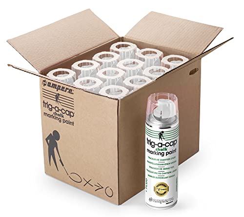 a.m.p.e.r.e.12er Pack Kreidespray WEIß CHALK TRIG A CAP für temporäre Markierung, wasserlöslich von Ampere