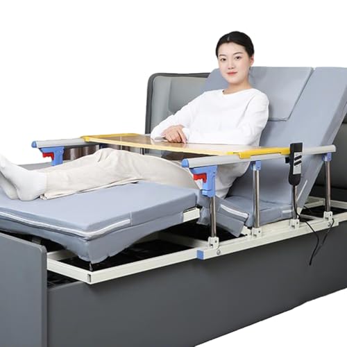 AmphaDeco Multifunktional Pflegebett Elektrisch und Manuellverstellbar mit Latex Matratze,Krankenbett Elektrisch Verstellbar,Seniorenbett für Langzeitbettlägerige Patienten,Dual Function Latex von AmphaDeco
