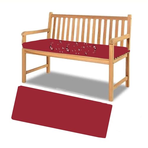 AmphaDeco Outdoor Bankauflage, Wasserfest Wetterfest Bankauflagen Gartenmöbel, Bankkissen Sitzkissen Sitzauflage Bank, Gartenbank Auflage, Stuhlkissen Für Hollywoodschaukel, Indoor,Rot,110x45cm von AmphaDeco