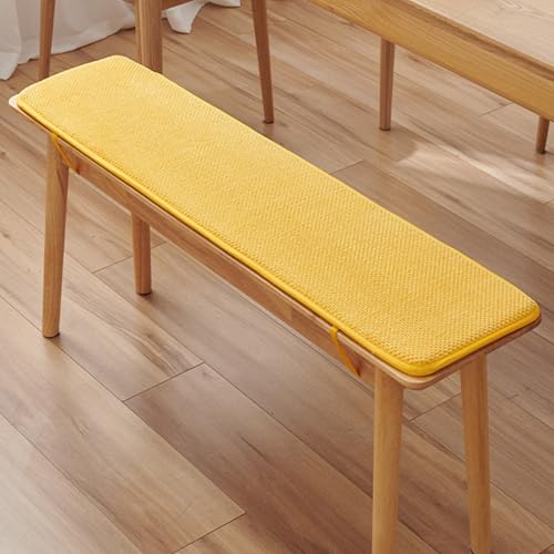 AmphaDeco Outdoor Bankauflage Stuhlkissen Bankkissen, Waschbar rutschfeste Sitzkissen Gartenbank, Sitzpolster für Bürostuhl Indoor Terrasse,Gelb,35x100cm von AmphaDeco
