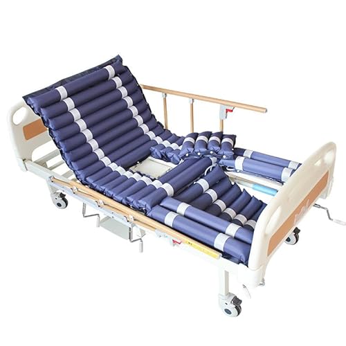Antidekubitus Matratze mit Wechseldruck,Abnehmbarer Toilettenöffnung,Beinteilen,Anti Dekubitus Matratze für Professionelle Betten,Luftbetriebene Wechseldruckmatratze mit Kompressor,Navy blue von AmphaDeco