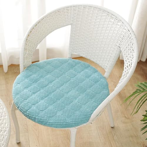 Sitzkissen Rund 35cm, Weiche Stuhlkissen 2er set mit Rutschfest Waschbar Cordstoff Sitzauflage Stuhl mit Reißverschluss, Sitzpolster Stuhlauflage für Indoor Esszimmer Küche Outdoor Garten, Hellblau Sitzkissen Rund 35cm, Weiche Stuhlkissen 2er set mit Rutschfest Waschbar Cordstoff Sitzauflage Stuhl mit Reißverschluss, Sitzpolster Stuhlauflage für Indoor Esszimmer Küche Outdoor Garten, Hellblau von AmphaDeco