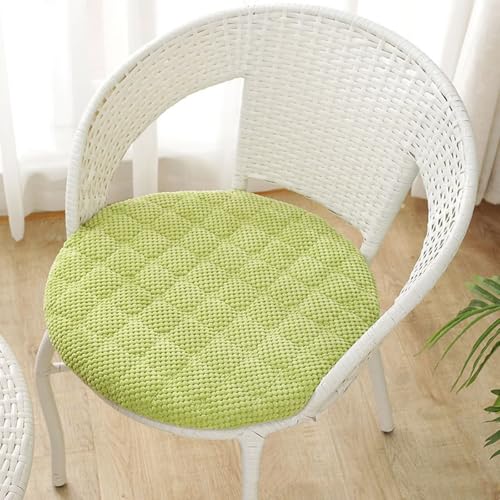 Sitzkissen Rund 35cm, Weiche Stuhlkissen 2er set mit Rutschfest Waschbar Cordstoff Sitzauflage Stuhl mit Reißverschluss, Sitzpolster Stuhlauflage für Indoor Esszimmer Küche Outdoor Garten, Grün Sitzkissen Rund 35cm, Weiche Stuhlkissen 2er set mit Rutschfest Waschbar Cordstoff Sitzauflage Stuhl mit Reißverschluss, Sitzpolster Stuhlauflage für Indoor Esszimmer Küche Outdoor Garten, Grün von AmphaDeco