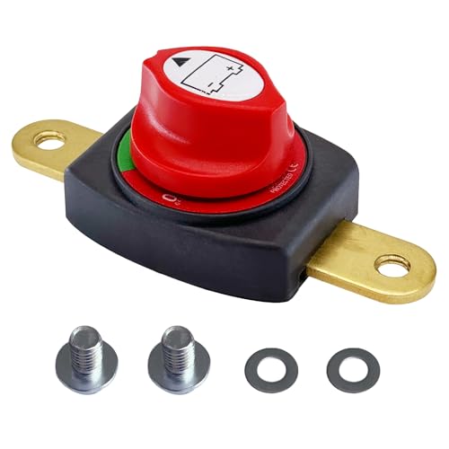 Ampper Side Post Battery Disconnect Switch, 12-48 V Battery Power Cut Master Switch Disconnect Isolator für Auto, Fahrzeug, Wohnmobil und Boot (On/Off) von Ampper