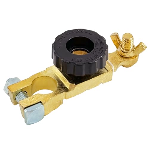 Top Post Batterie-Trennschalter, Ampper Batterie-Hauptschalter Isolator W / M8 Flügelmutter für Power Disconnect Cut Off (1 Pack) von Ampper