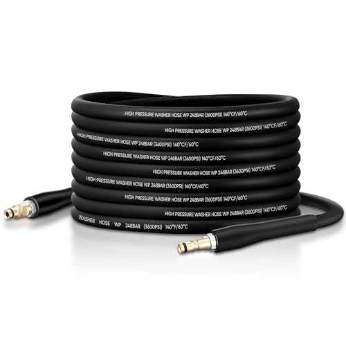 Ampvolts 10M Knickfester Hochdruckreinigerschlauch - 250Bar / 3600PSI Super Flexibler Ersatzschlauch für Karcher K2 K3 K4 K5 K6 K7 Serie, Allwettereinsatz von Ampvolts