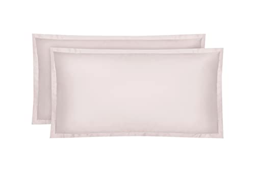 Amqua Mako Satin Kissenbezug 2er Set Kissenbezüge 40x60 cm, 100% ägyptische Baumwolle (Zertifiziert) rosa/Blush/Altrosa von Amqua