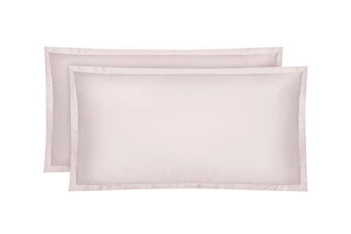 Amqua Mako Satin Kissenbezug 2er Set Kissenbezüge 50x70 cm, 100% ägyptische Baumwolle (Zertifiziert) rosa/Blush/Altrosa von Amqua