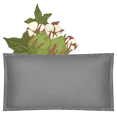 Amqua Mako Satin Kissenbezug 40x80cm, 100% Bio Baumwolle (Zertifiziert), grau von Amqua