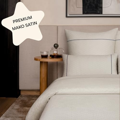 Amqua Mako Satin Bettwäsche 155x220 Grau Mit Muster | Wendebettwäsche|100% langstaplige Baumwolle Bettwäsche Set 155x220 inkl. 80x80 Kissenbezug| Hotelbettwäsche 80x80 geometrisch |Aura Amqua Mako Satin Bettwäsche 155x220 Grau Mit Muster | Wendebettwäsche|100% langstaplige Baumwolle Bettwäsche Set 155x220 inkl. 80x80 Kissenbezug| Hotelbettwäsche 80x80 geometrisch |Aura von Amqua