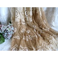 Vintage, Häkeltischdecke Tischdecke Mit Fransen, Rund 150cm von Amraya