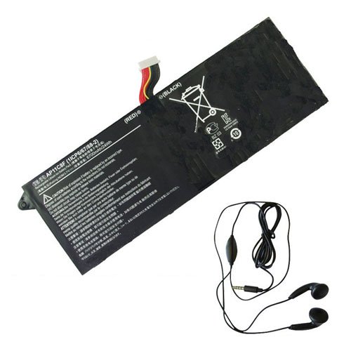 amsahr AP11C8F-03 Ersatzakku Acer AP11C8F, AP11C3F 1ICP6 / 67/88-2, 1ICP5 / 67 (3,7 V, 24 Wh, 6700 mAh) - Inklusive Stereo-Ohrhörer schwarz von Amsahr