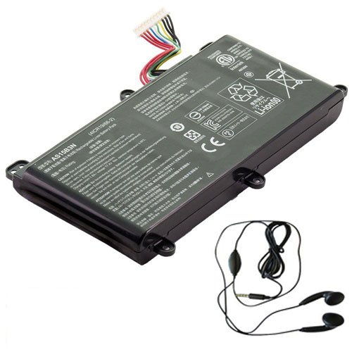 amsahr AS15B3N-03 Ersatzakku Acer AS15B3N, Predator 15 G9-591-731D, 17 G9-792 (14.8V, 88.8Wh, 6000mAh) - Inklusive Stereo-Ohrhörer schwarz von Amsahr