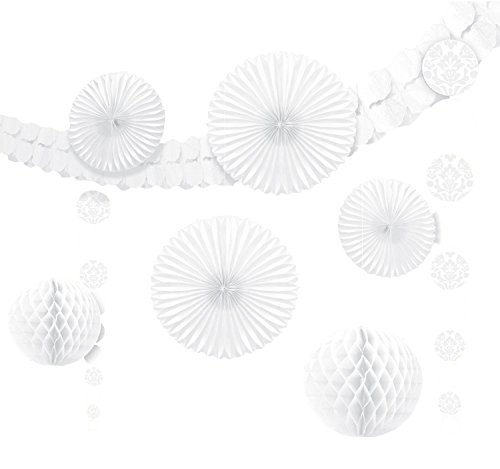 White Damask Party Decoration Kit von amscan