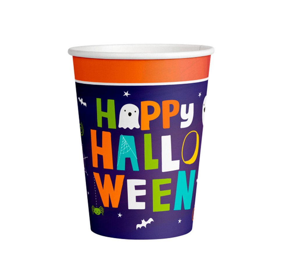 Amscan Einwegbecher Happy Halloween Pappbecher - 8 Stück á 250 ml, Pa, 100% Papier, Pappe von Amscan