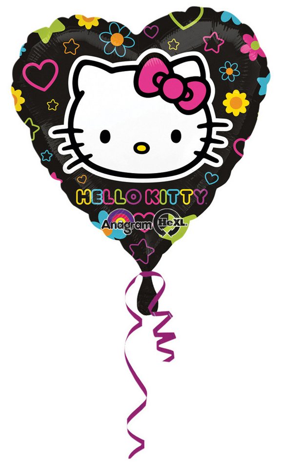 Amscan Folienballon 'Hello Kitty' Folienballon Tween Heart - Schwarz von Amscan