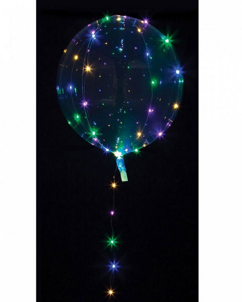 Horror-Shop Folienballon Party Kugel Ballon mit bunter LED Lichterkette von Horror-Shop