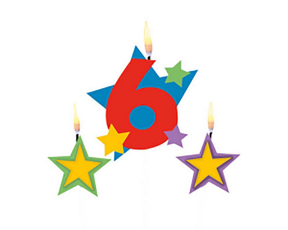 Amscan Geburtstagskerze Kerzenzahl Sterne #6 von Amscan