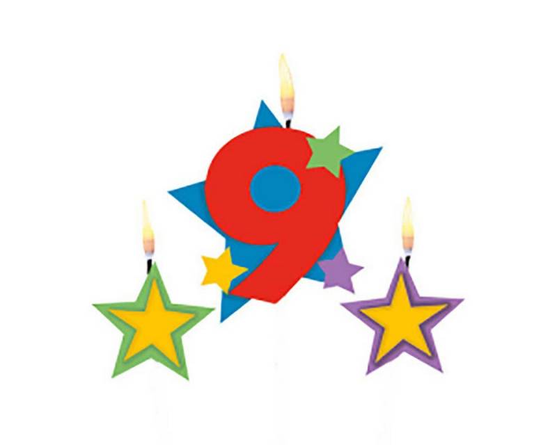 Amscan Geburtstagskerze Kerzenzahl Sterne #9 Amscan Geburtstagskerze Kerzenzahl Sterne #9 von Amscan