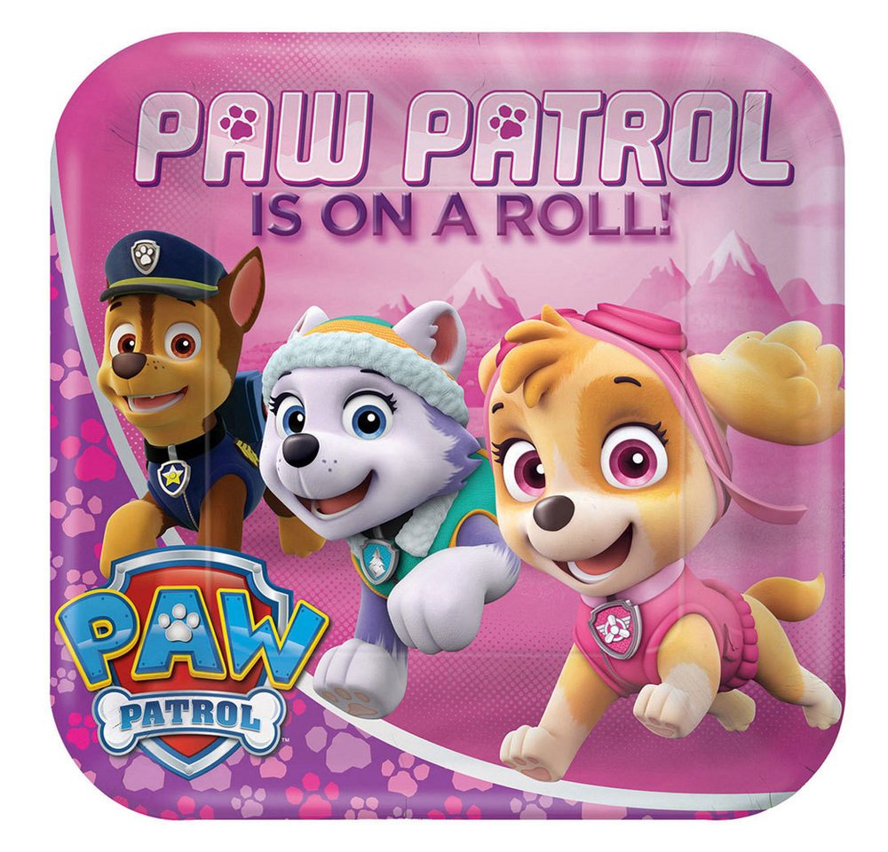 Amscan Pappteller Pappteller 'Pink Paw Patrol', Ø22,8cm/8Stk. von Amscan