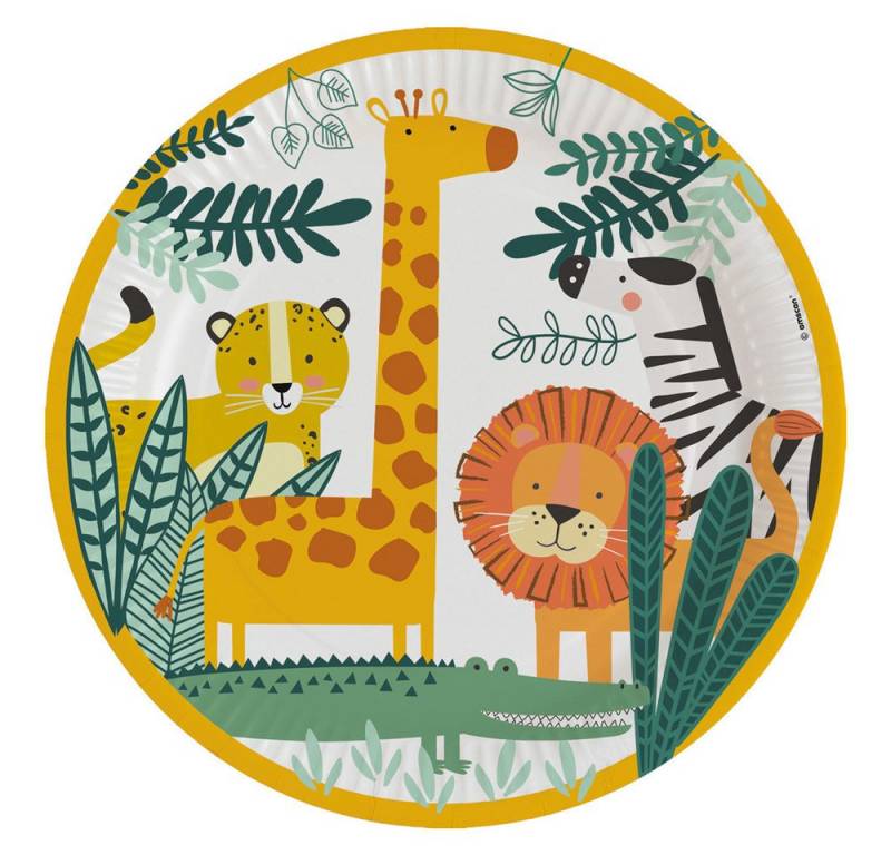 Amscan Pappteller Pappteller 'Get Wild' Safari, Ø22,8cm/8Stk. von Amscan