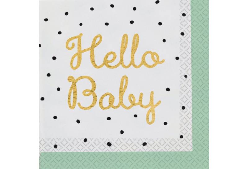 Amscan Hängedekoration 'Hello Baby' Servietten, 20Stk./33x33cm von Amscan