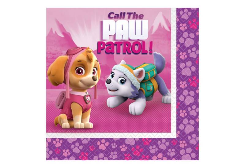 Amscan Hängedekoration 'Pink Paw Patrol', Servietten 20Stk./33x33cm von Amscan