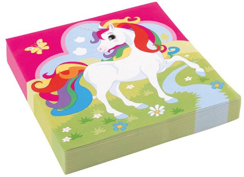 Amscan Hängedekoration 'Regenbogen Einhorn', Servietten 20Stk./33x33cm von Amscan