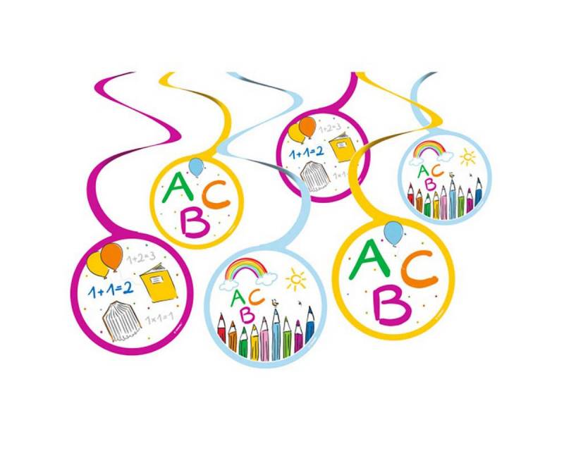 Amscan Hängedekoration Swirldeko Schulstart Papier, 6St. von Amscan